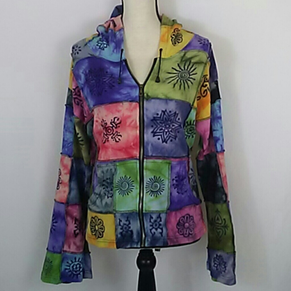 Wind Horse Fair Trade Woman's Multi Color Hoodie